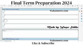 CS-401 MCQS || Final Term Preparation 2024 with 100% Success