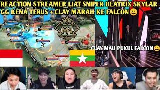 REACTION STREAMER LIAT SNIPER BEATRIX SKYLAR KENA MULU + CLAY MAU PUKUL FALCON RRQ VS FALCON M4 LB