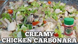 CREAMY CHICKEN CARBONARA | SUPER CREAMY & EASY CHEESY PASTA RECIPE | Elle's Kitchen