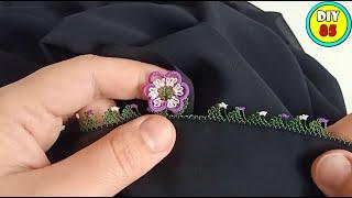 Instructions on how to sew a 3D flower pattern with only 1 knot