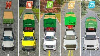 Fs14 Vs Fs16 Vs Fs18 Vs Fs20 Vs Fs23 | Car Attached In Trolley | Timplepse