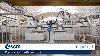 scm ergon nt - door machining with one robot