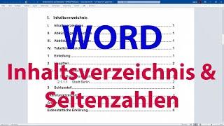 WORD automatisches Inhaltsverzeichnis und Seitenzahlen erstellen - Komplettkurs [Tutorial]