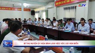 Bí thư Huyện ủy Hòa Bình làm việc với 3 xã ven biển