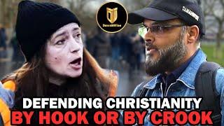 Christian Woman Gets Schooled By Muslim | Hashim | Speakers Corner