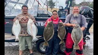 Windy conditions on the San Francisco Bay halibut fishing