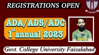 ADA/ADS 1st annual 2023 Registrations Open in GCUF | GCUF Private Admissions