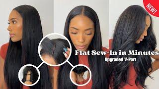 Sew In? OR V-PART? Most Natural Upgraded Easi Contour Yaki V-Part 10 mins Install Ft UNice Hair