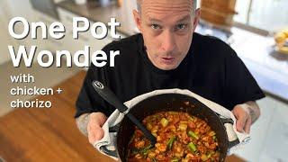One Pot Wonder with chicken and chorizo | My go-to winter dish that's super easy!