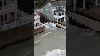 Long beach GONE Washed Away Properties Being Torn Apart Drone Footage