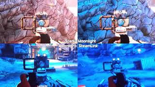 [Chromecast w/ Google TV] Stadia vs Moonlight vs Steam Link (Borderlands 3 - 1080p 60fps)