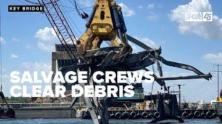 Salvage crews clear Key Bridge debris, aim for full channel restoration by next week