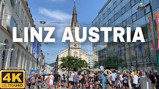 Linz, Austria || Summer Walking Tour 4K UHD