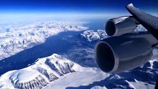 A must see video. Airplane flight, SPECTACULAR FLIGHT over graciers. airplane engine noise