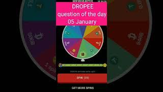 Dropee question of the day code 05 January | Dropped question of the day code | @CryptoTechSunil