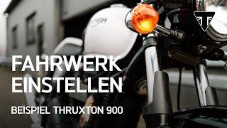 Motorrad Fahrwerk einstellen und abstimmen am Beispiel Triumph Thruxton 900