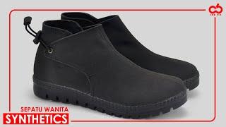 CBR SIX SEPATU BOOT WANITA SYNTETIC HITAM [BCC 918]