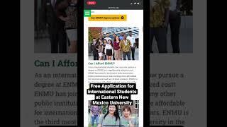 Free Application for International Students at Eastern New Mexico University #international #shorts