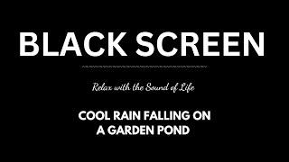 Cool Rain Falling on a Garden Pond | Cure Insomnia, White Noise for Deep Sleep | BLACK SCREEN