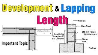 Development Length and Lapping Length for Reinforcement  - Civil Engineering Videos