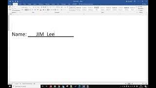 MS Word how to add fillable line