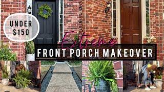 EXTREME FRONT PORCH MAKEOVER on a Budget | FRONT PORCH TRANSFORMATION | MODERN FRONT PORCH IDEAS |