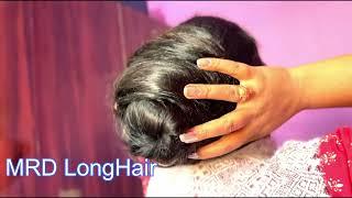 awesome floor length long hair huge bun making#hairstyles @MRDLonghairUttarakhand