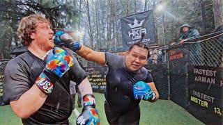 Kickboxing Bigboys throw down in the Rain