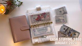 Cash Envelope Stuffing | January 2024 | Savings Challenges | Sinking Funds