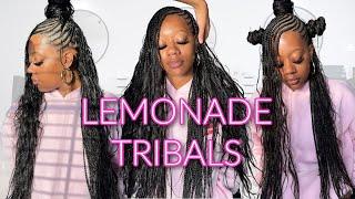 New Style! Lemonade x Tribal Braids With Knotless Boho Style | ft. Eayon Hair