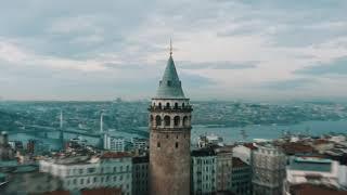 Entering the Istanbul Galata Tower by Drone