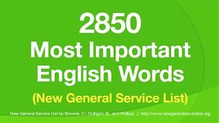 2850 Most Important English Words (NGSL) - With definitions in easy English