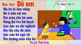 Bài thơ: Dỗ em - Thơ truyện mầm non - Đọc thơ cho bé [ GianggiangTV ]