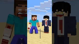 HELP Herobrine To Power Up And Bottle Flip #friendship #shorts #trending #anime