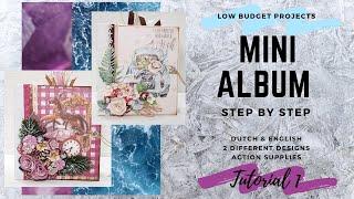 Tutorial 1/8 Low Budget Projects MINI ALBUM  using ACTION supplies