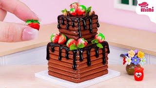 [Mini Cake ] Perfect Mini Chocolate Cake with Strawberry Toppings | Mini Bakery