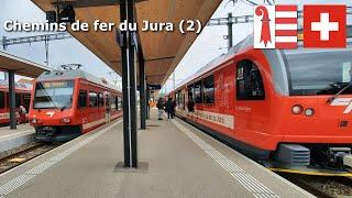 Chemins de fer du Jura (2) Le Noirmont - Glovelier April 2024 (4K) #switzerland #railway #Jura