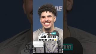 “How you got your voice like that?" LaMelo complimented this reporter's voice 