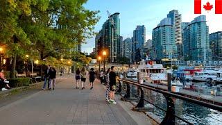 【HDR 4K】Vancouver Evening Walk: From Pacific St to W Georgia (May, 2023)