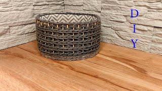 Make your own storage basket from yarn and an old box