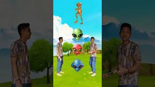 Colourful alien head to frog joker gorilla funny vfx magic #shortsfeed #trendingshorts