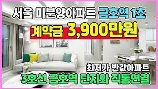 서울 미분양아파트 3,900만원줍줍 금호역1초 단지직통연결 한강공원 인접한 최저가 반값아파트 금호역 라비체