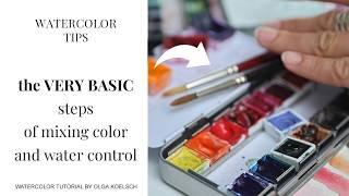 Your FIRST EVER steps with watercolor painting. How to use palettes and control water