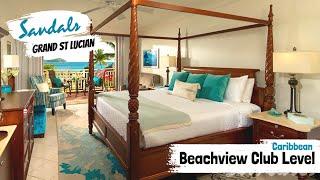 Caribbean Beachview Club Level CO | Sandals Grand St Lucian | Full Walkthrough Room Tour & Review 4K