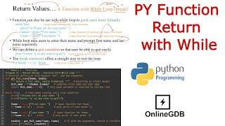 Python | Function | Return with While