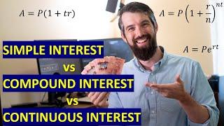 INTEREST: Simple Interest vs Compound Interest vs Continuous Interest