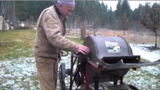 Pedal powered threshing machine