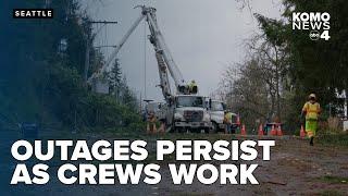 Outages persist as crews work to restore service after devastating western Washington storm