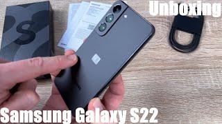 Samsung S901B Galaxy S22 5G 128 GB Enterprise (Schwarz) ohne Simlock, ohne Branding Unboxing