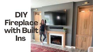 How to DIY Build a Mid Century Modern Fireplace With Built Ins That Cost Less Than $3500!